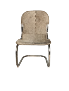 Leather Hair On Chair With Steel Stand